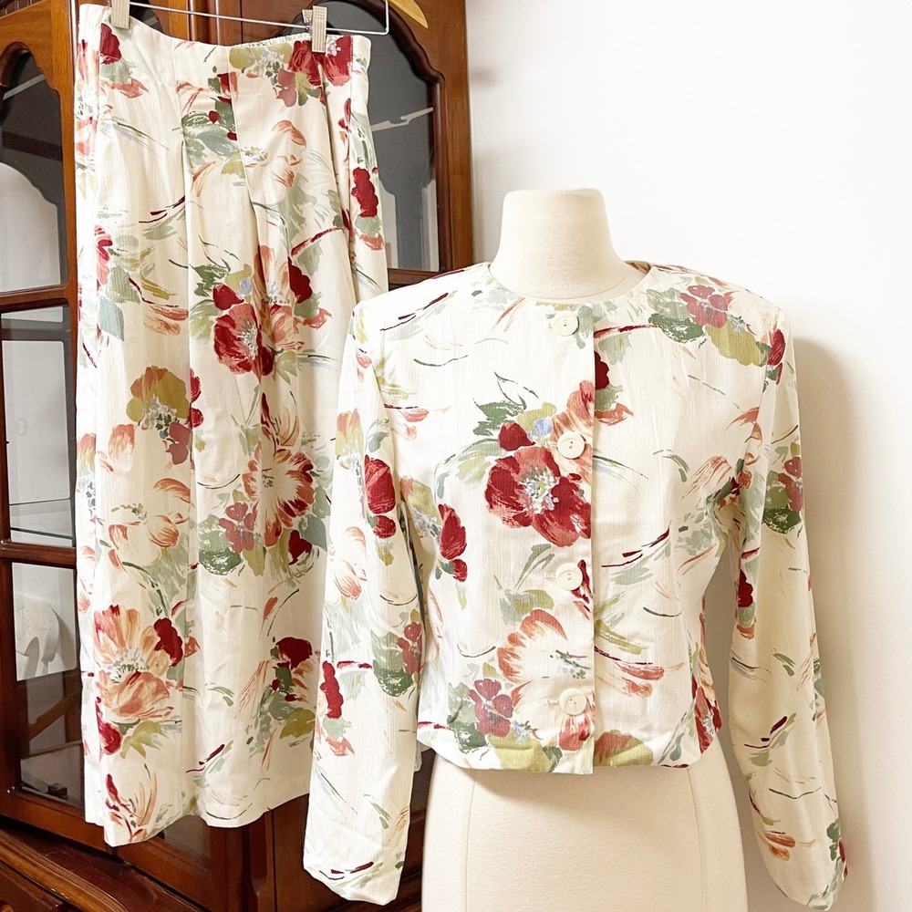 Toni Garment for CC Magic Vintage Floral Skirt Set Small Victorian Cottagecore